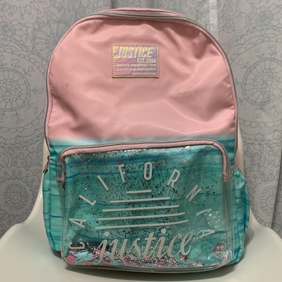 Justice Backpack & Lunchbox Lunch Bag Pink Aqua Girl - Picture 4 of 17